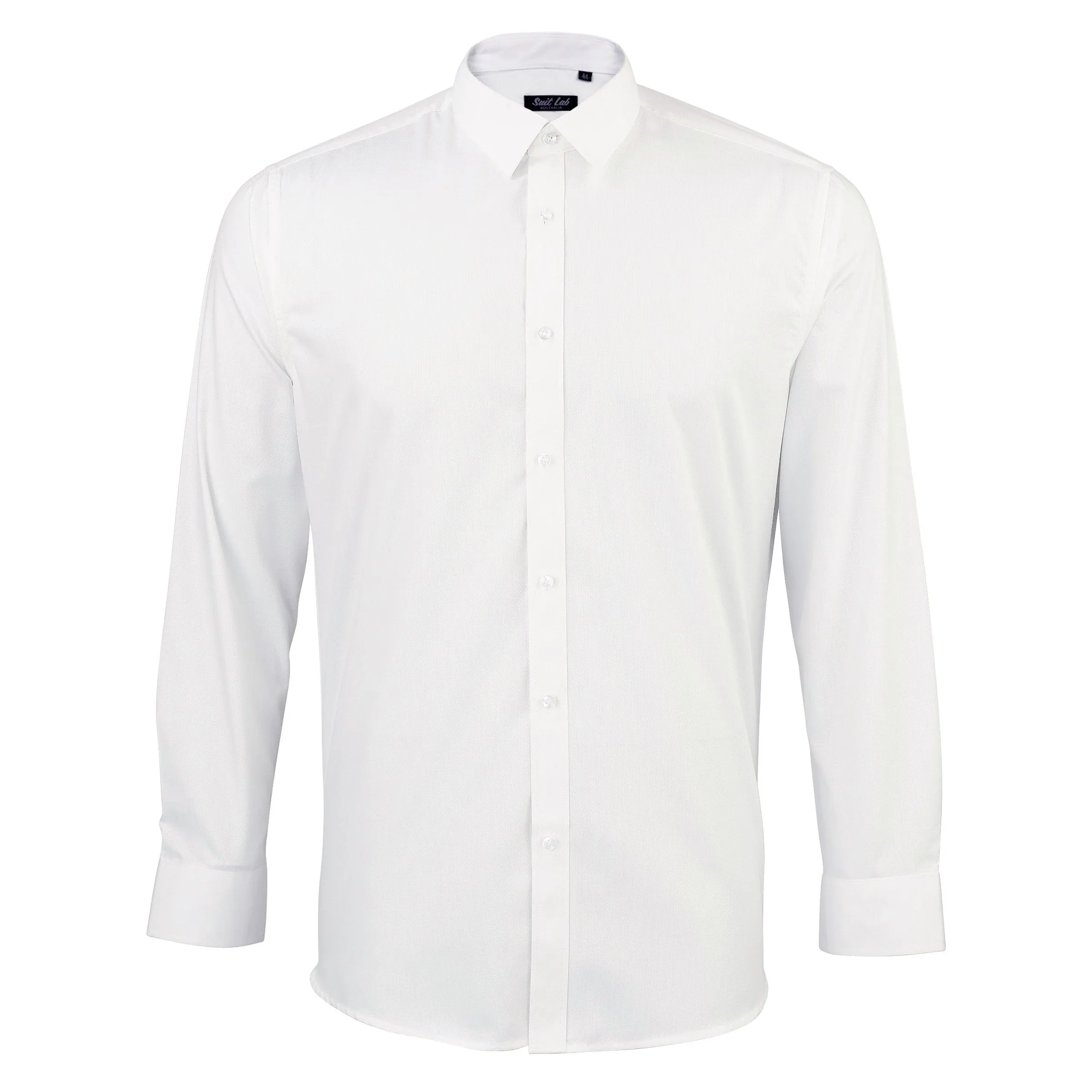 Mens Soft White Textured Shirt with White Buttons