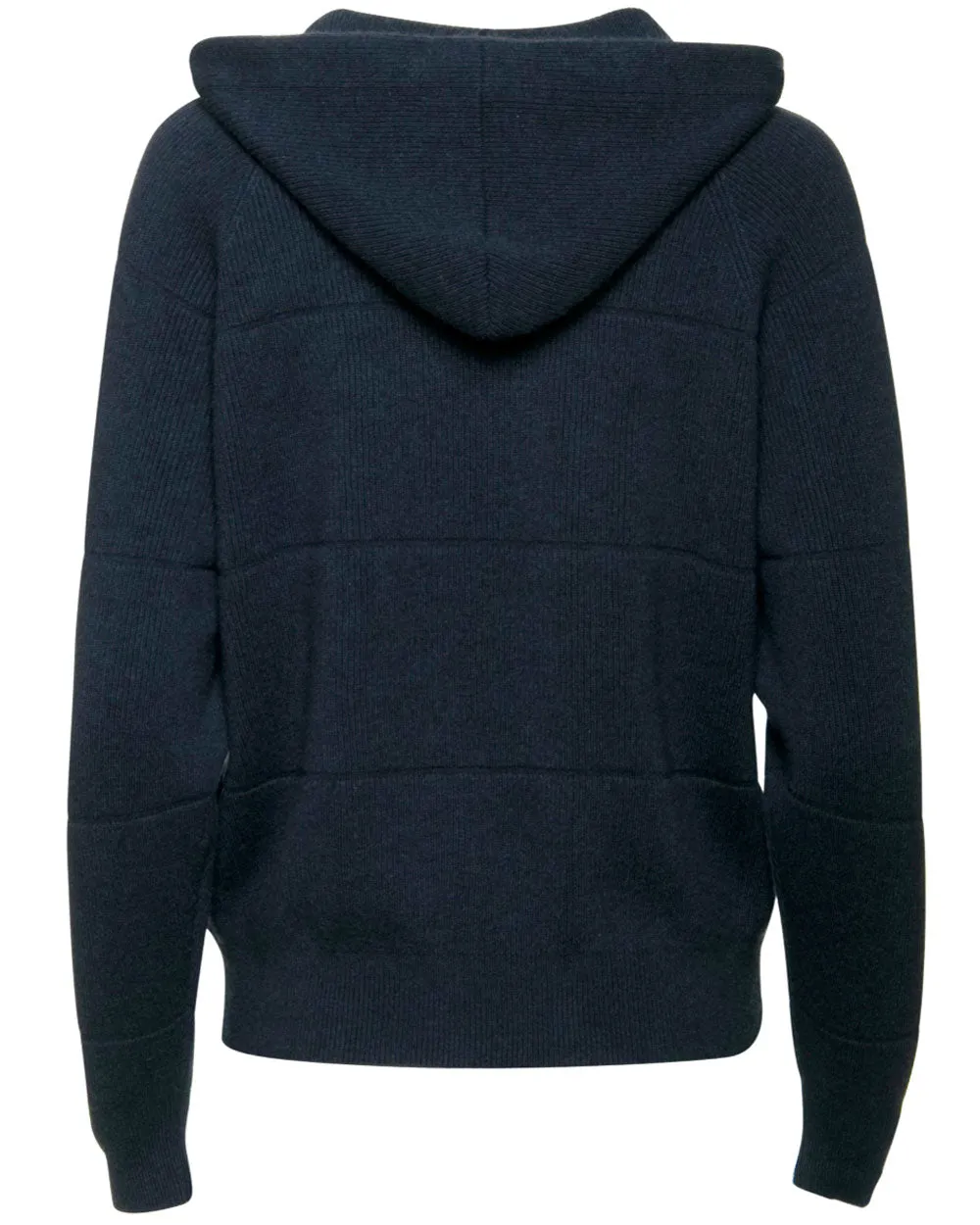 Midnight English Ribbed Monili Hooded Zip Jacket