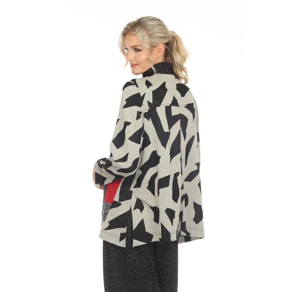 Moonlight Colorblock Animal-Print Pocket Jacket - 3773