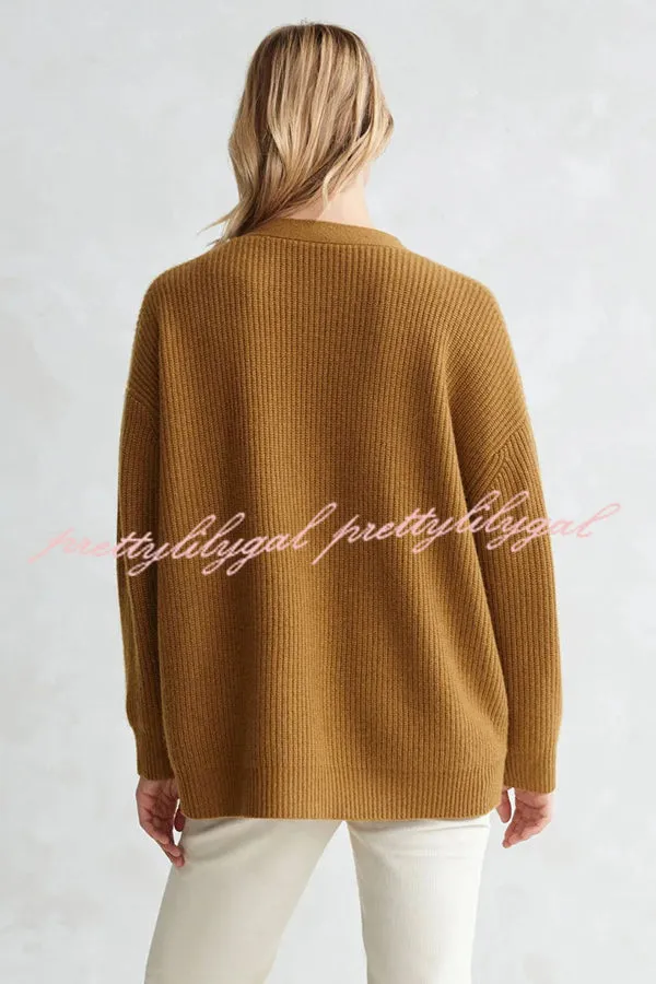 Mountain View Knit Ribbed Button Relaxed Cardigan