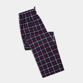 Navy, Red & White Checked Brushed Cotton Pyjama Bottoms