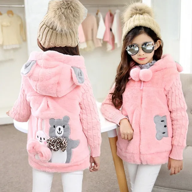 New  Winter Girls Coat Cotton Girls Warm Jackets For Girls