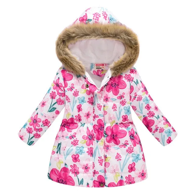 New  Winter Girls Coat Cotton Girls Warm Jackets For Girls