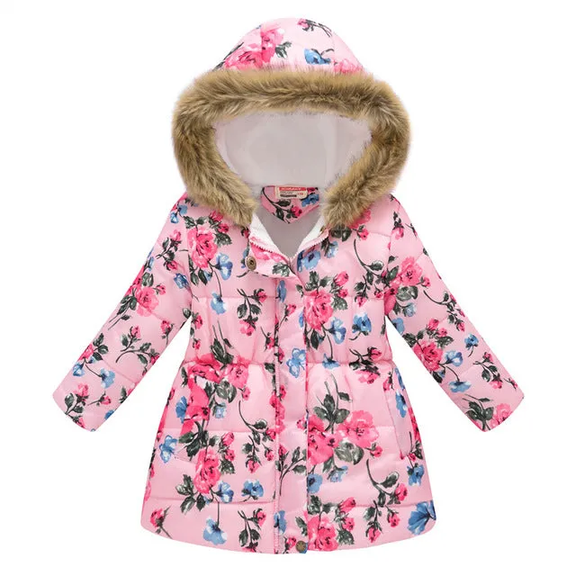 New  Winter Girls Coat Cotton Girls Warm Jackets For Girls