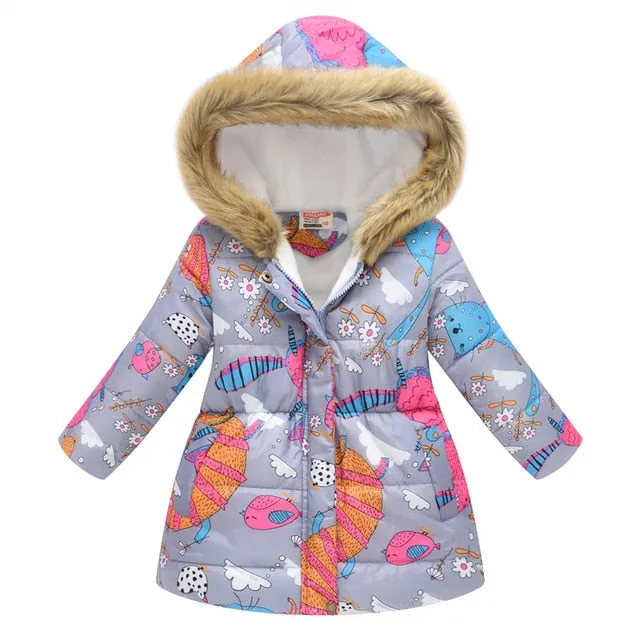 New  Winter Girls Coat Cotton Girls Warm Jackets For Girls