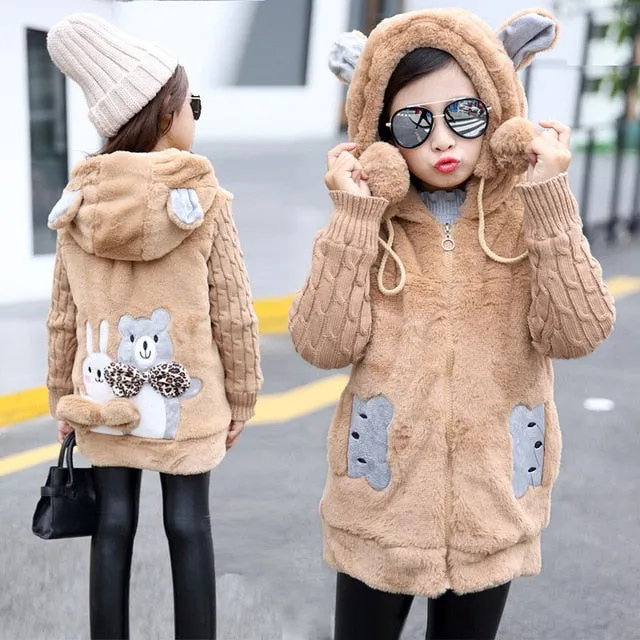 New  Winter Girls Coat Cotton Girls Warm Jackets For Girls