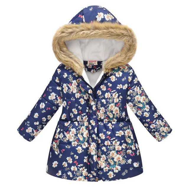 New  Winter Girls Coat Cotton Girls Warm Jackets For Girls