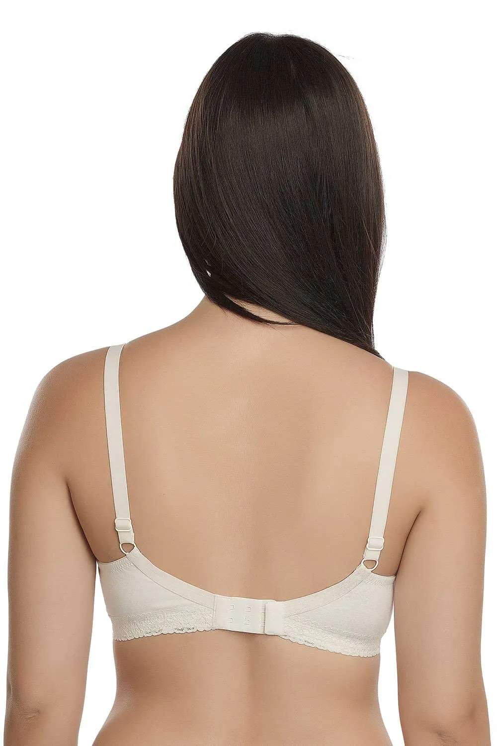 Organic Seamless Laced Bra (Pack of 3)-ISB054-M.White_Skin_Black-