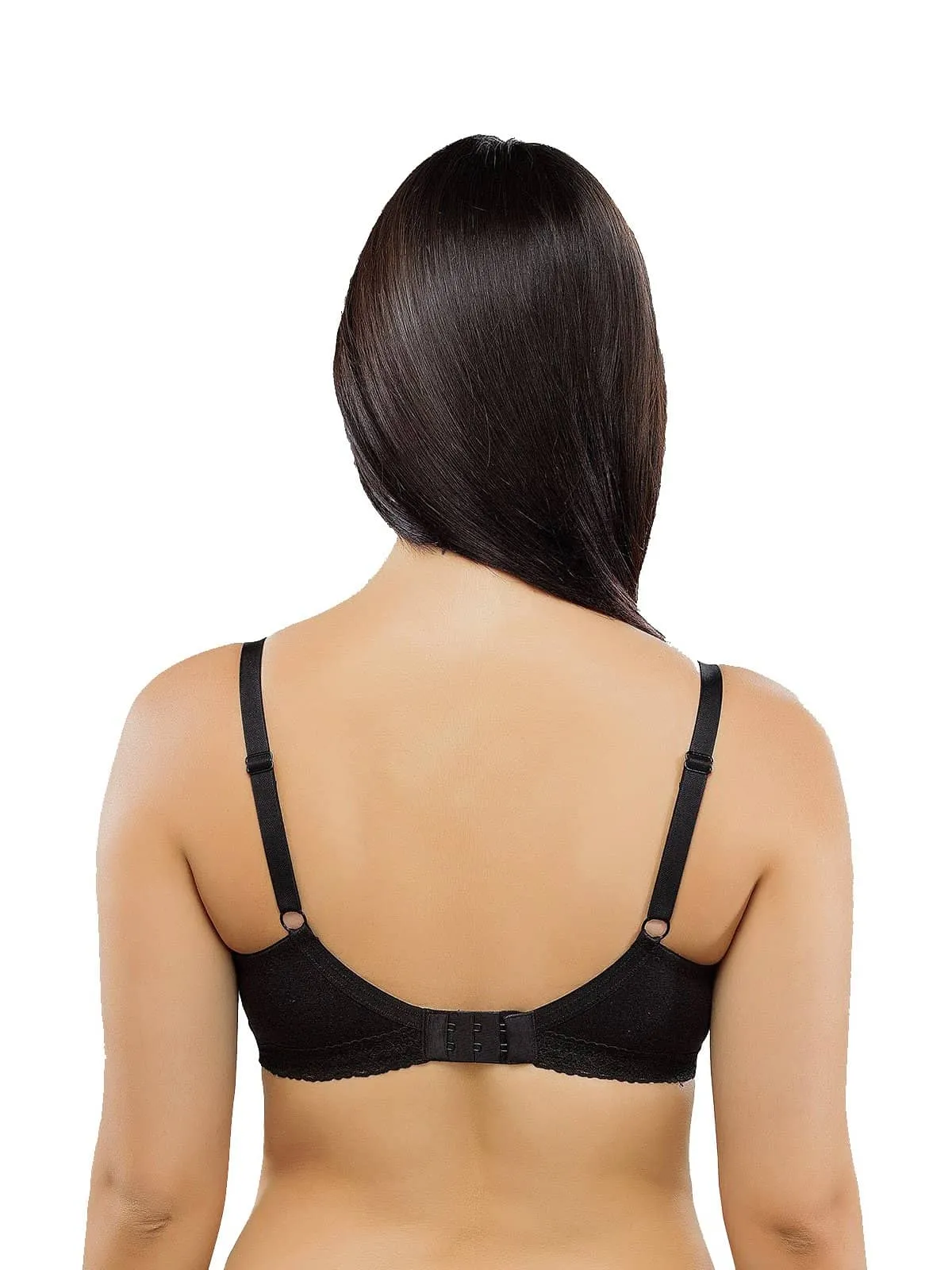 Organic Seamless Laced Bra (Pack of 3)-ISB054-M.White_Skin_Black-