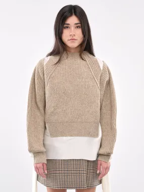 Paneled Sweater (UC2D1901-GRAY-BEIGE)