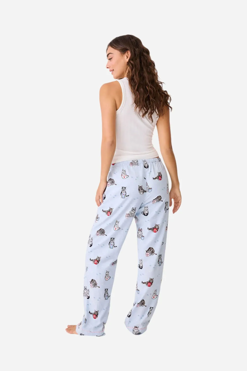 PJ Salvage Coffee & Cat Naps Flannel Pant