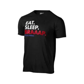 Polaris  Men's Eat. Sleep. Brap. Tee Soft Comfortable Cotton Blend Black