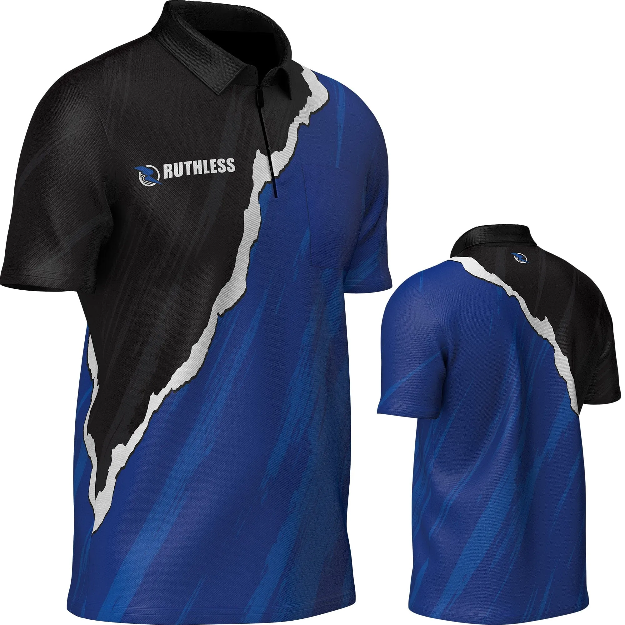 Ruthless RipTorn ECO Dart Shirt - with Pocket - Black & Blue