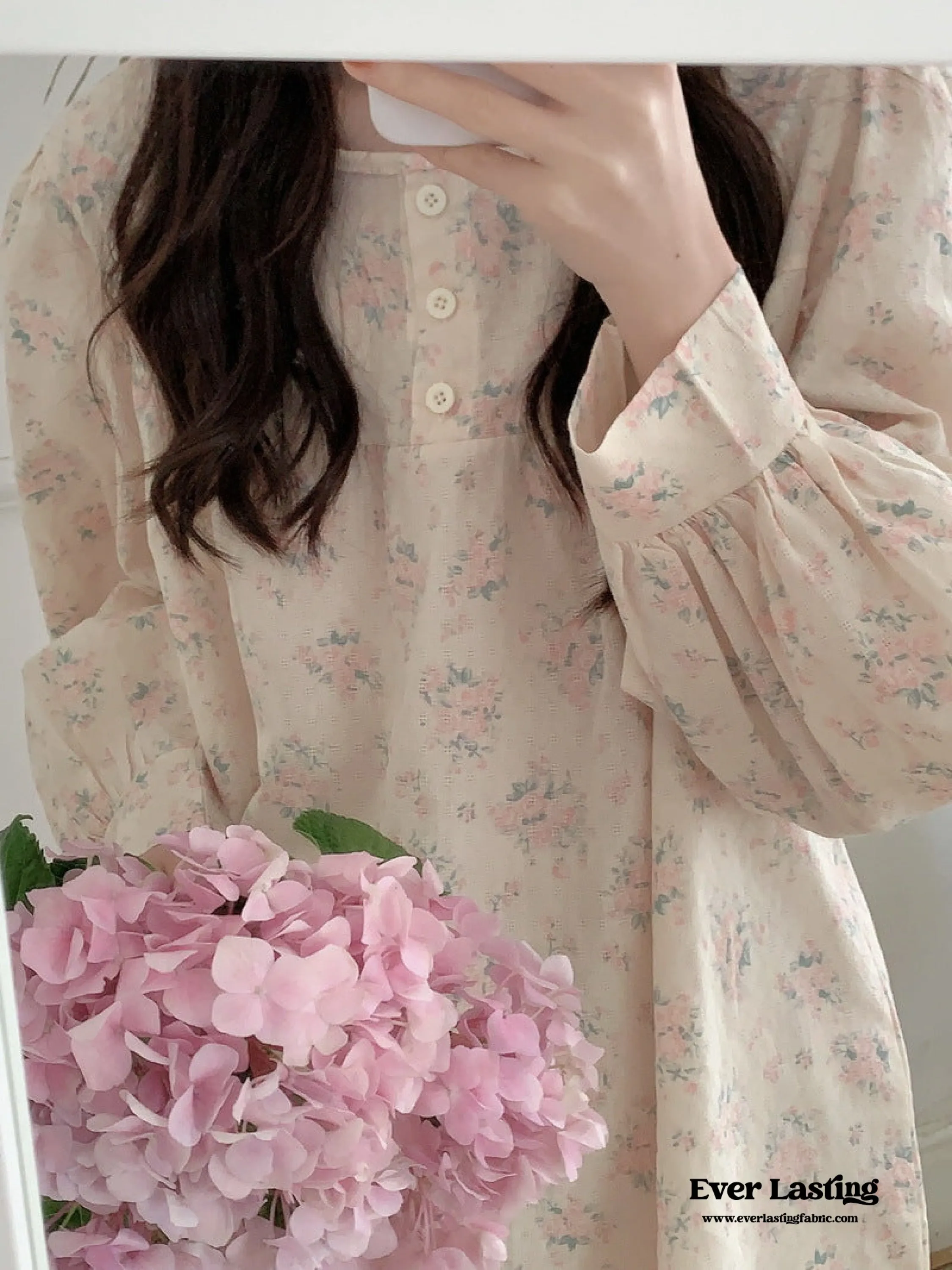 Soft Floral Pink Pajama Dress Set