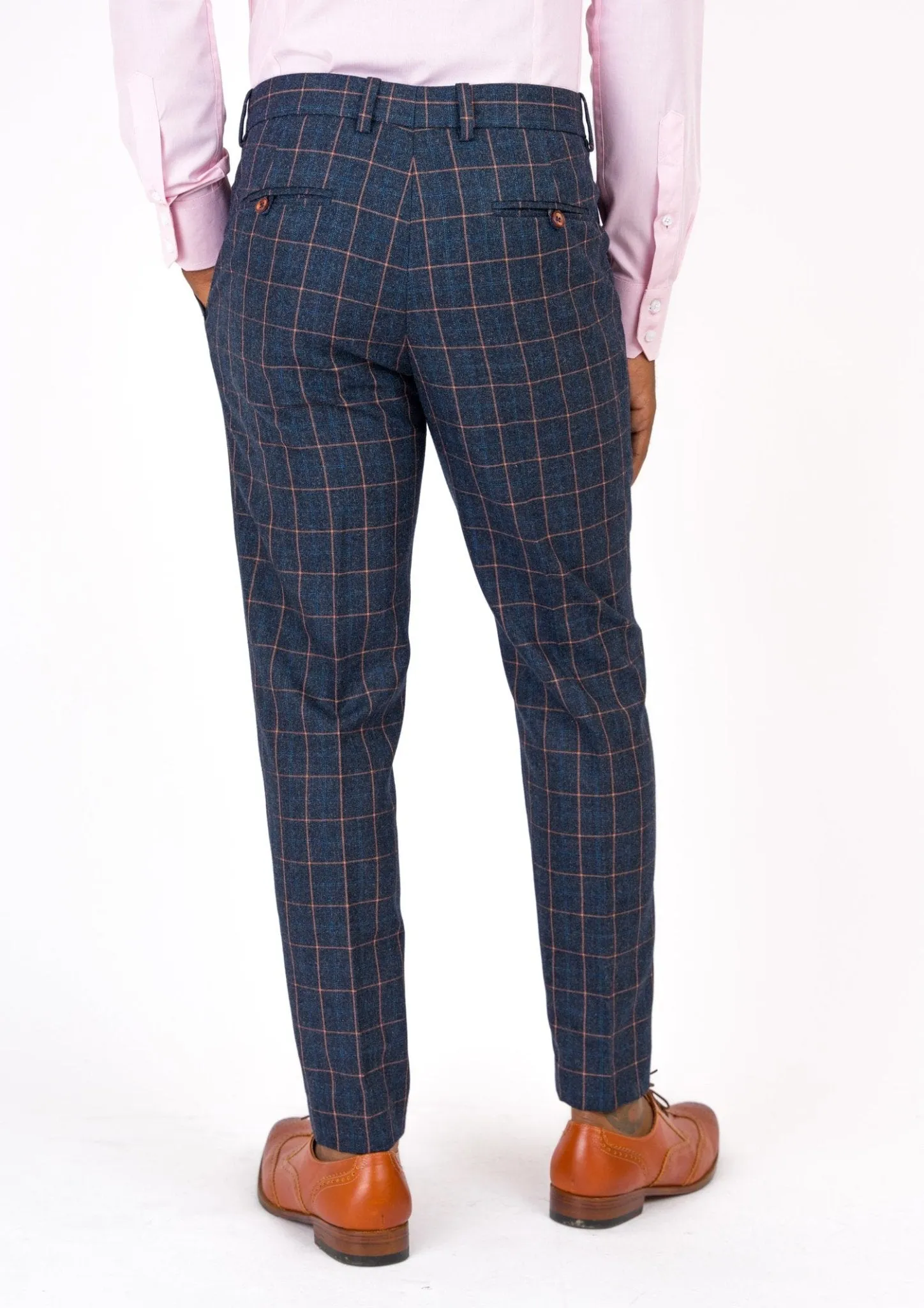 Spruce Blue Flannel Windowpane Pants