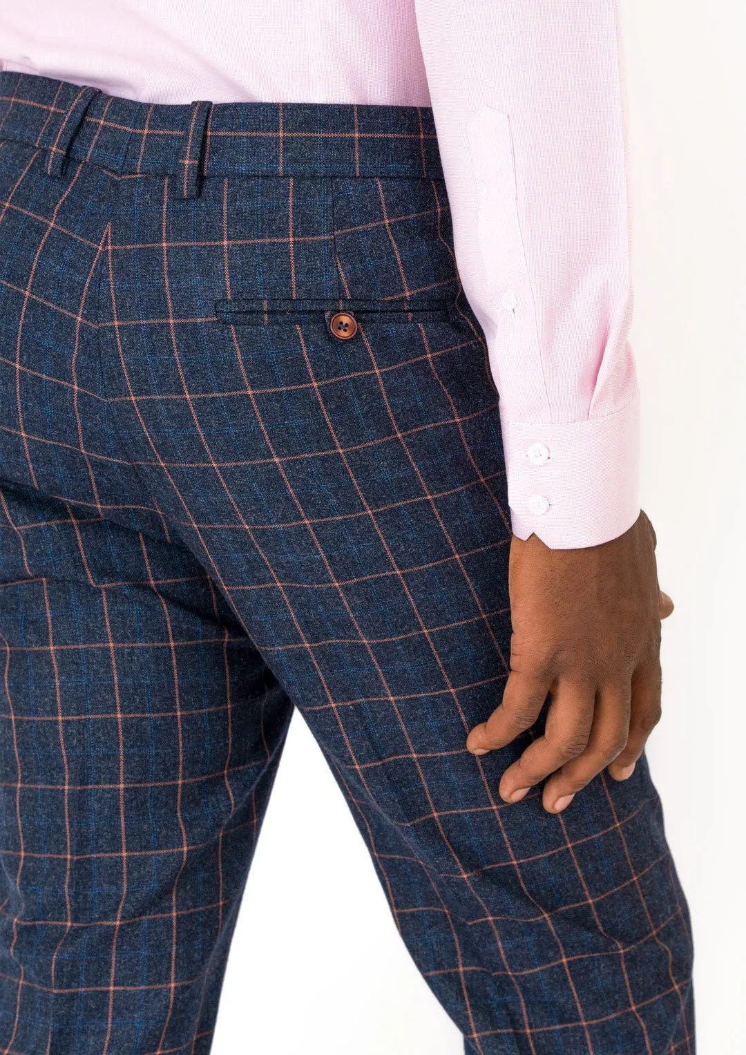 Spruce Blue Flannel Windowpane Pants