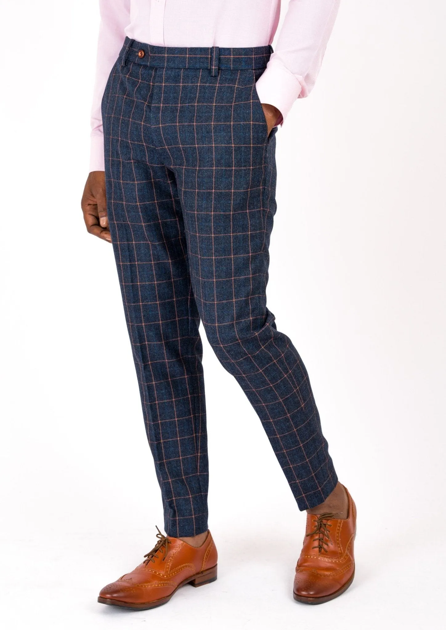 Spruce Blue Flannel Windowpane Pants