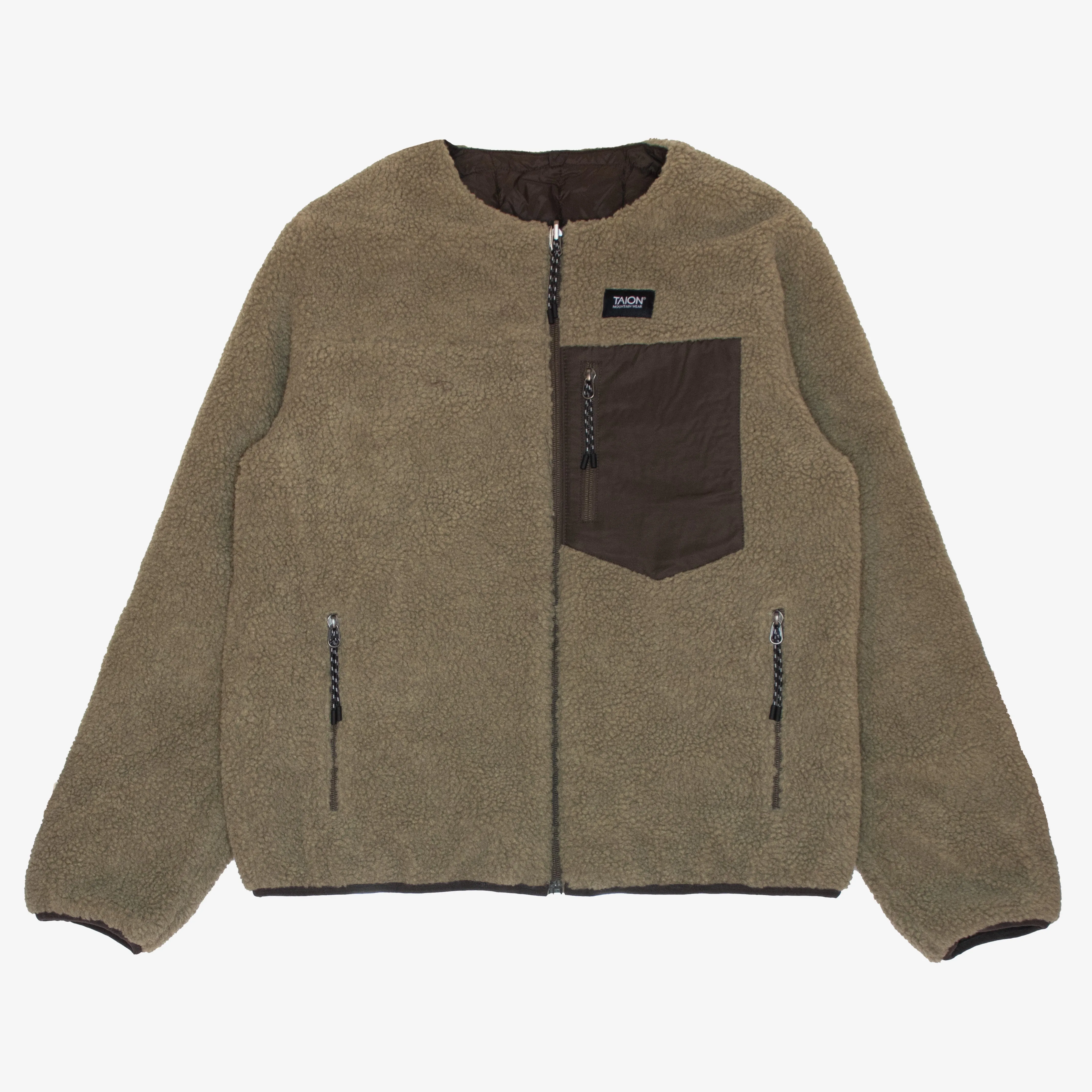 Taion Downxboa Rvsb Crew Neck Jacket D.Chocoxbeige