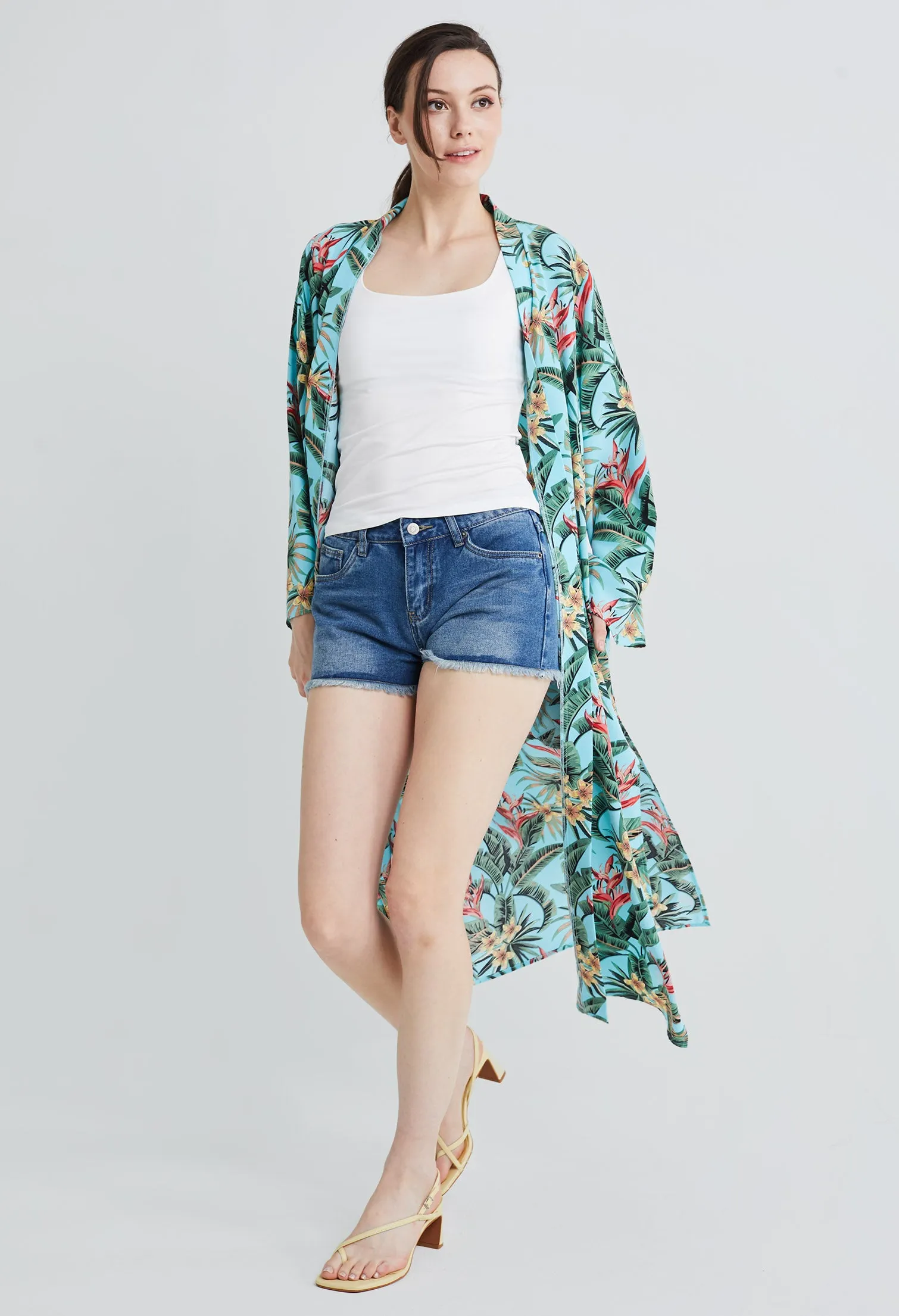 Tropical Vacay Long Kimono