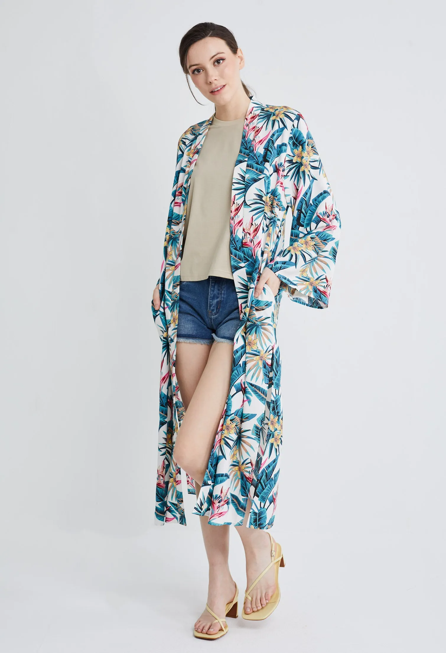 Tropical Vacay Long Kimono