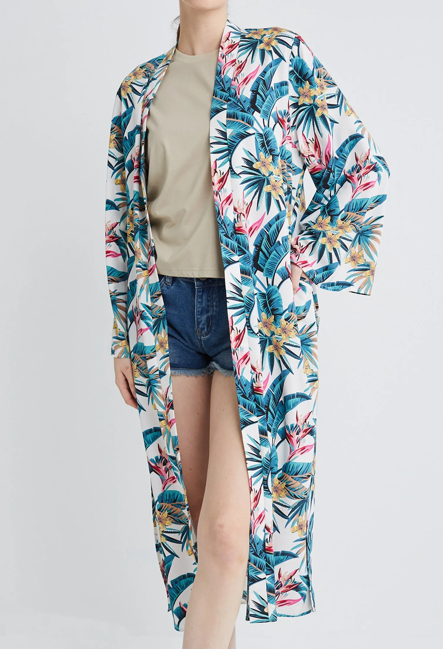 Tropical Vacay Long Kimono