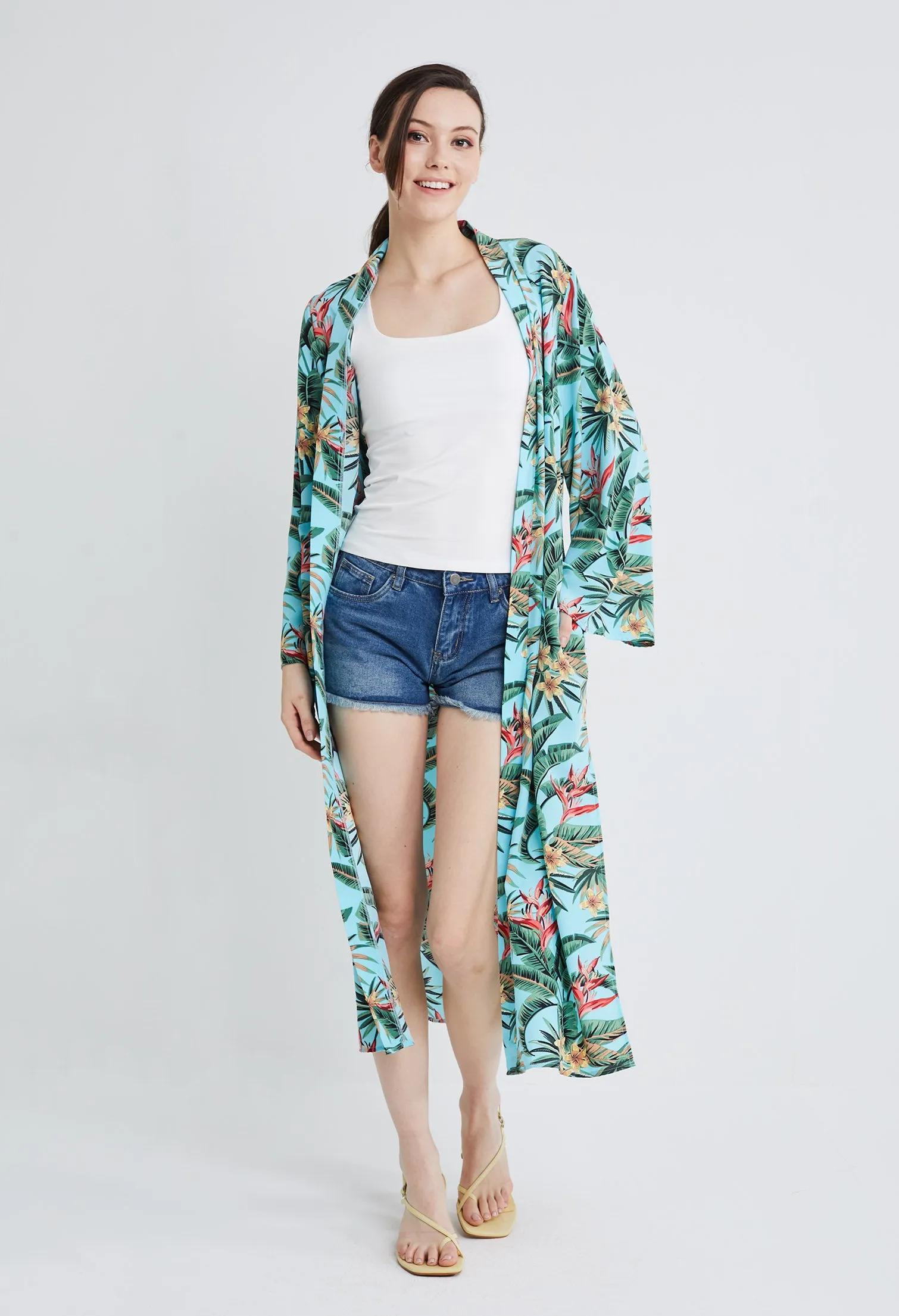 Tropical Vacay Long Kimono