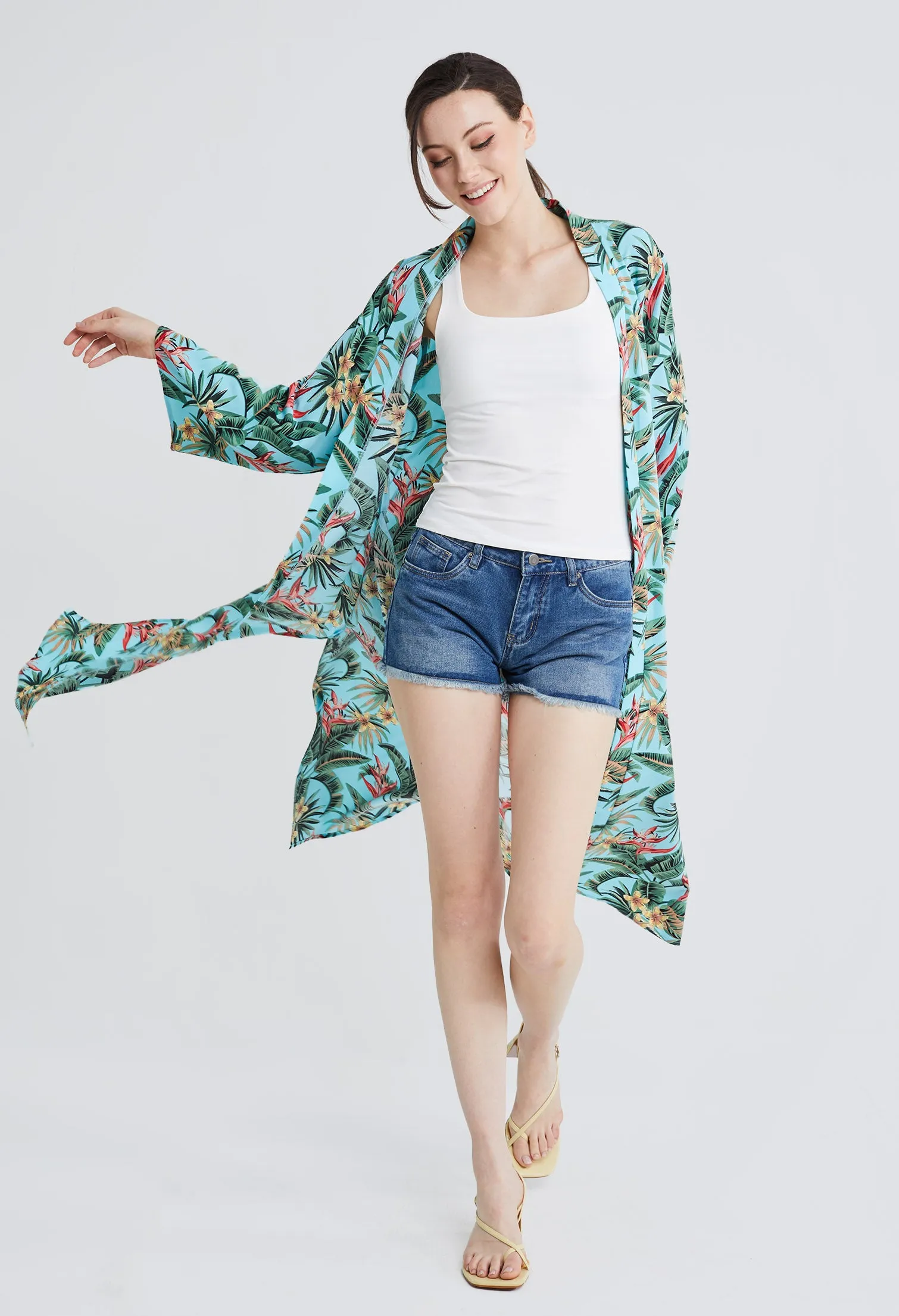 Tropical Vacay Long Kimono