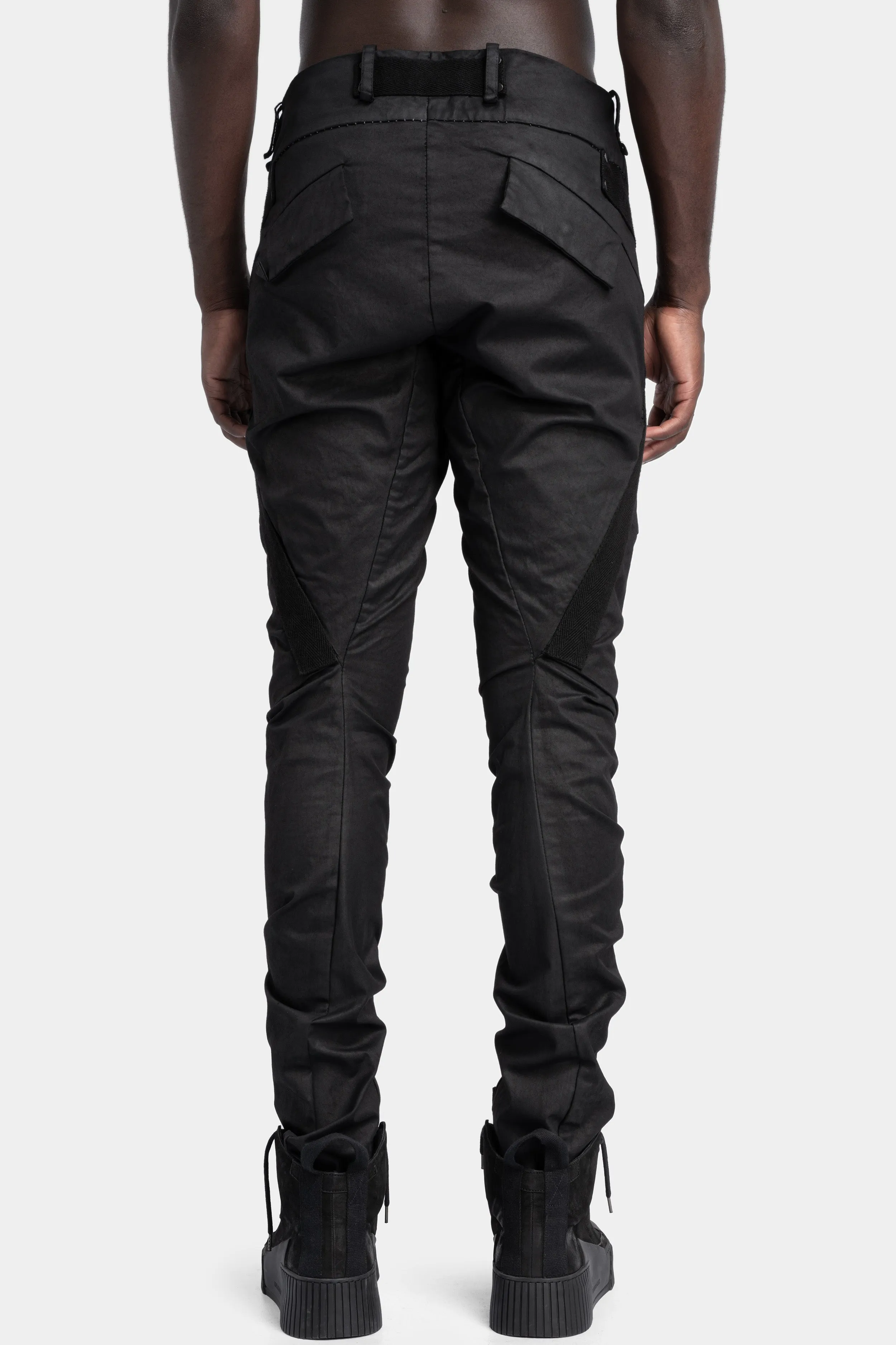 Twisted legs scar-stitch cargo pants