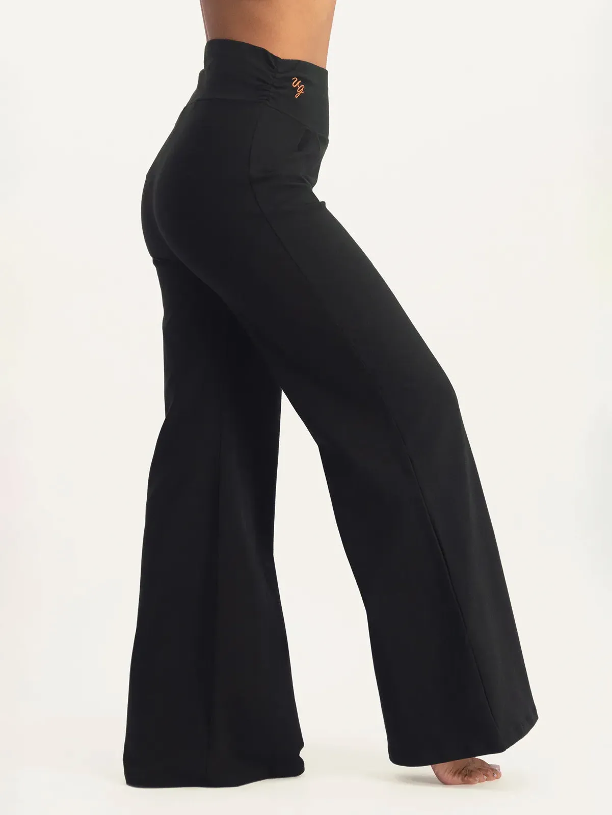 Urban Goddess Maeve Wide Leg Yoga Pants - Onyx Black