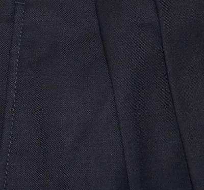 Washable Wool Blend Pleated Pants - Navy