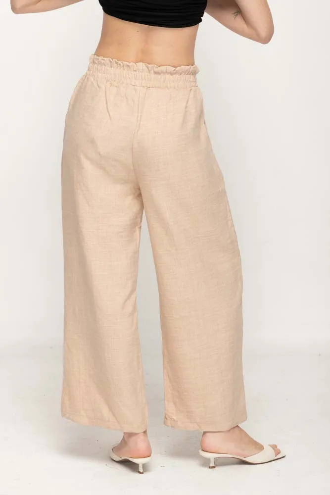 Wide Leg Pant  in Beige