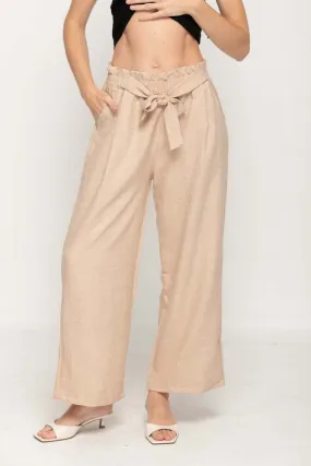 Wide Leg Pant  in Beige