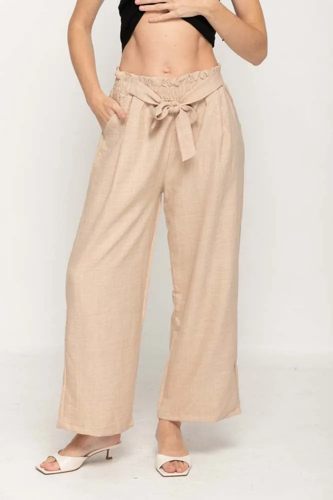 Wide Leg Pant  in Beige