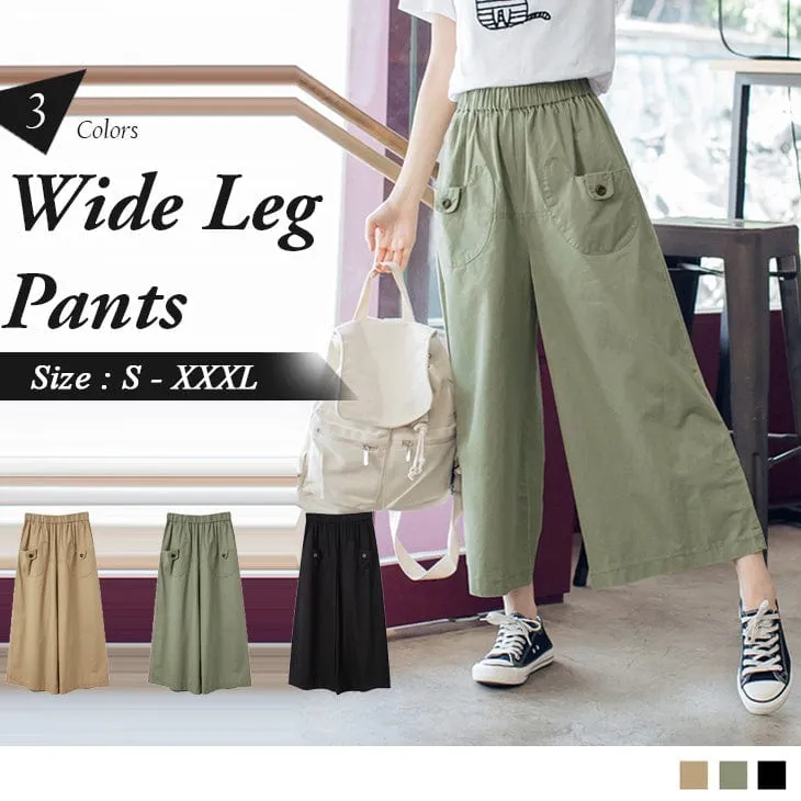 WIDE LEG PANTS ELASTIC WAIST