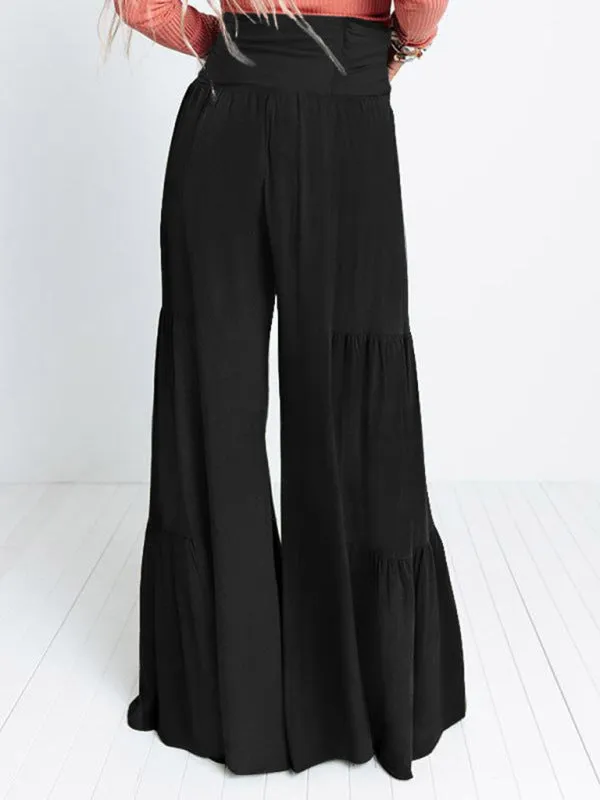 Womens Pleated Wide Leg Pants