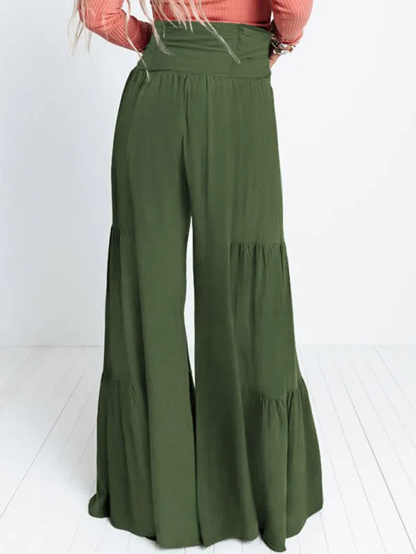 Womens Pleated Wide Leg Pants