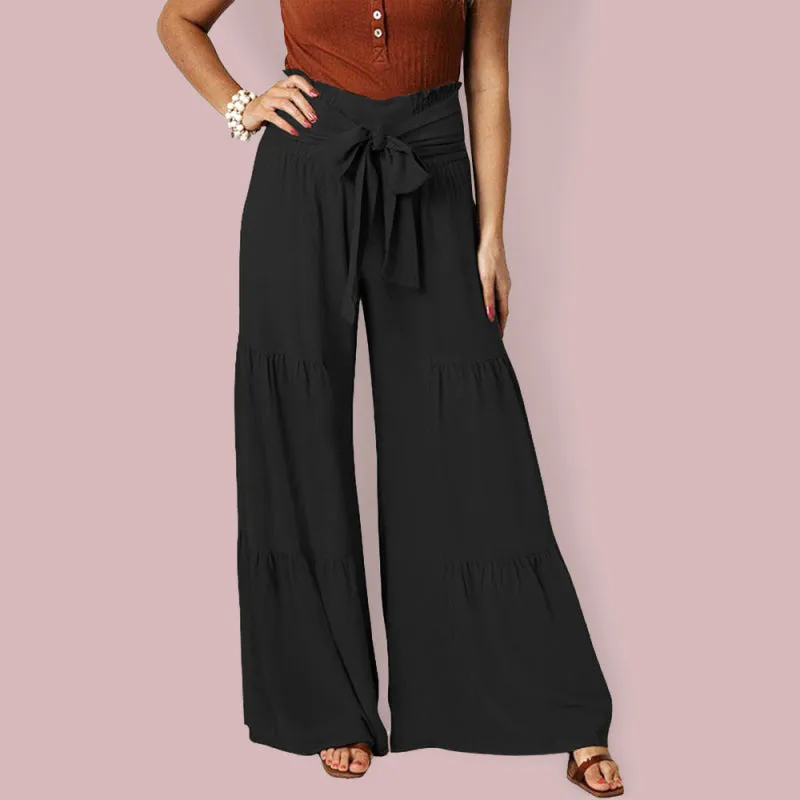 Womens Pleated Wide Leg Pants