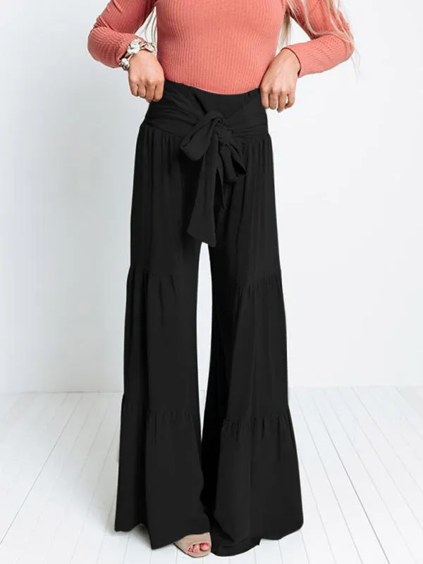 Womens Pleated Wide Leg Pants